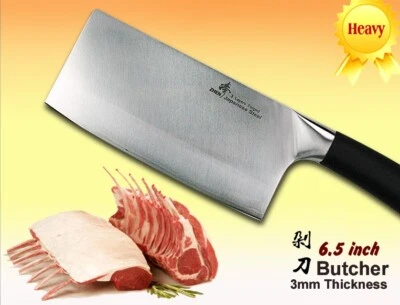 Japanese Steel Chef's Butcher Knife 6.5" Chopper 3mm Thickness Cookware Cutlery - Image 1 of 4