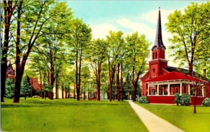 Homer NY Village Iglesia Verde y Congregacional, quiosco de música postal a83 - Imagen 1 de 2