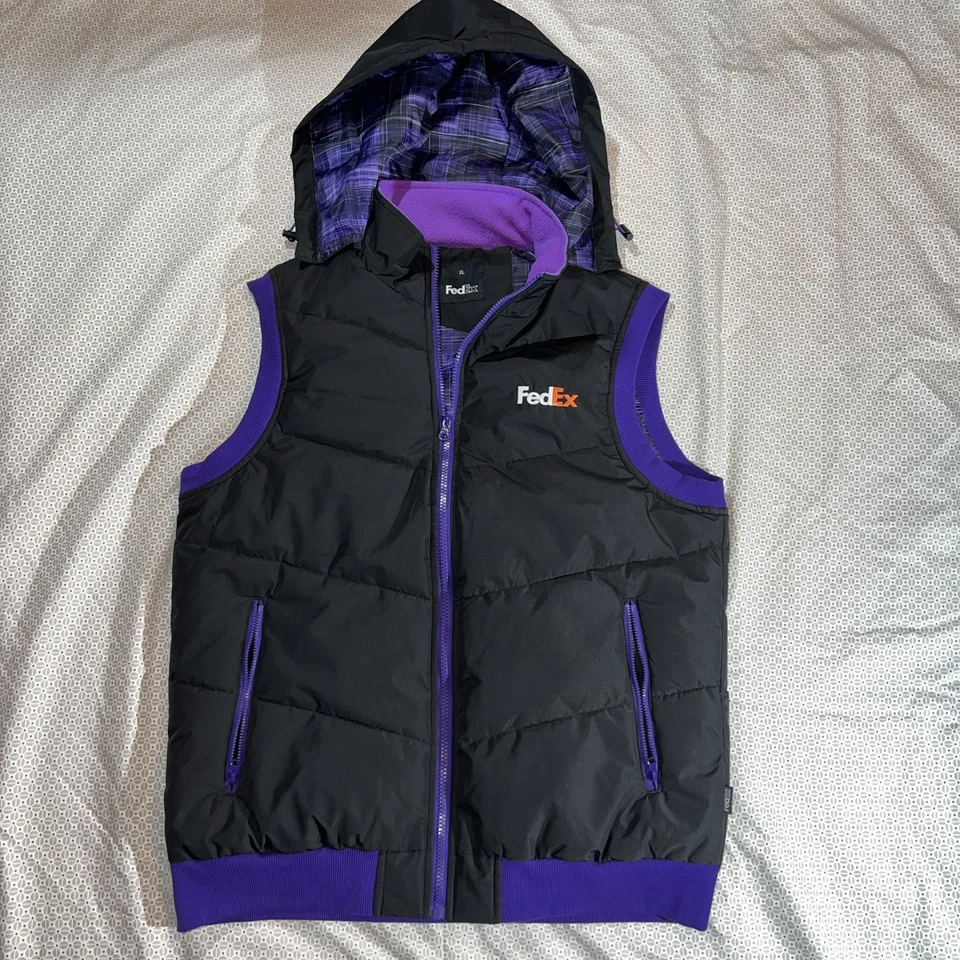 FedEx Bubble Vest Hooded Limited 1000 Made, Authentic from FedEx Store. SOLD OUT - Image 1 of 4