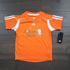 Adidas Soccer Shots Shirt Kids Size Small Childrens Orange - Picture 1 of 6