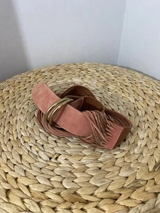 Anthropologie Belt Tonya Double O-Ring Dusty Pink Leather Multi Strands M/L - Picture 1 of 8