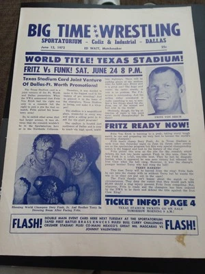 Como nuevo 1972 programa de lucha libre wwwf NWA funk Sr WWE HOF de Erich Lothario Stasiak Foto 1 de 4