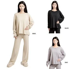 Maglione lounge pullover tinta unita ComfyLuxe - Foto 1 di 22