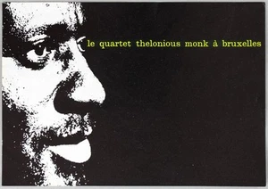 THELONIOUS MONK QUARTET – rare vintage original Brussels 1963 concert handbill - Picture 1 of 2
