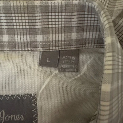 Bobby Jones Button Down Shirt Plaid Long Sleeve Dress Shirt Tan White Size L - Image 1 of 3