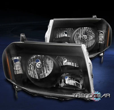 FOR 09 10 11 HONDA PILOT SUV REPLACEMENT HEADLIGHTS LAMPS BLACK AMBER REFLECTOR - Bild 1 von 4