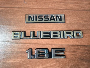 Nissan Bluebird 1800 SSS U11 1983-90 Rear Trunk Gold Emblem Badge set of 3 - Picture 1 of 12