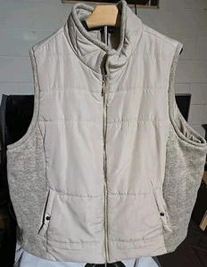 NORTHCREST ~ 2 tonos Beige ~ Chaleco sin mangas para mujer relleno de poliéster ~ Talla 3X ~ Buen estado - Imagen 1 de 9
