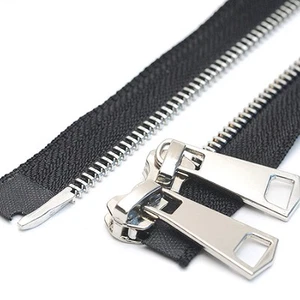 #5 47 Inch 120cm Two Way Separating Jacket Zipper Silver Metal Zippers for Ja - Picture 1 of 2