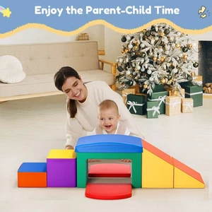 6 Piece Climb and Crawl Activity Playset Soft Foam Blocks for Toddler Learning - Picture 1 of 12