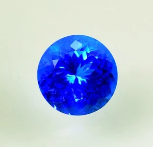 4.95 Ct Natural Indigolite Tourmaline Loose Round Cut Gemstone GIE Certified - Picture 1 of 4