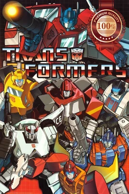 THE TRANSFORMERS AUTOBOTS 1984 80s CHARACTERS ART MOVIE PRINT PREMIUM POSTER Foto 1 de 4
