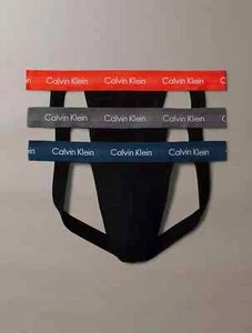 Calvin Klein Cotton Stretch 3-Pack Jock Strap. Multicolor S Small M Medium - Picture 1 of 1