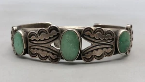 Pulsera turquesa de 3 piedras de alrededor de 1910-1920 - Imagen 1 de 8