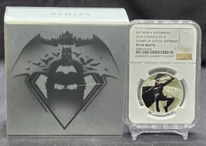 2016 CANADA $10 - DAWN OF JUSTICE - BATMAN - NGC PF69 MATTE - 999 SILVER COIN - Picture 1 of 11