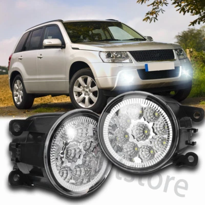 For Suzuki Grand Vitara 2006-2012 Pair Clear Front Bumper Fog Light Lamps - Image 1 of 4