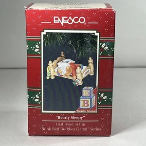 VTG 1992 Enesco Bearly Sleepy 1st Bunk Bed Buddies Ornament M Gilmore Collection - Picture 1 of 7