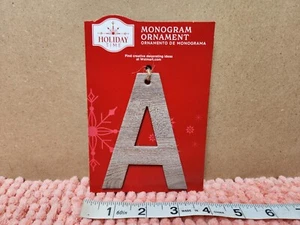 Holiday Time Christmas Ornament Monogram Letter Ornament "A" Faux Wood 4" NEW - Picture 1 of 4