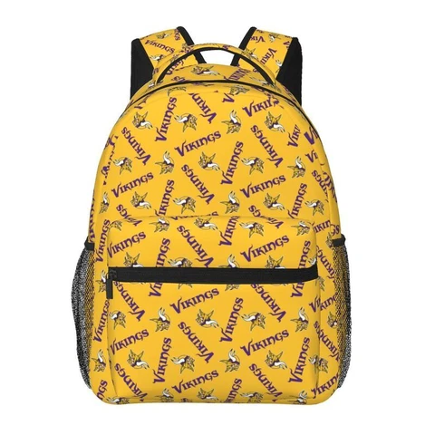 Minnesota Vikings Casual Backpack Lightweight Student Backpack Travel Bags Cover