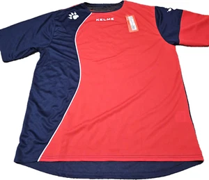 Kelme Garra XL Training Soccer Jersey Breathable Royal Navy Red & White Stripe - Picture 1 of 9