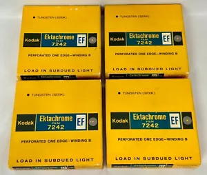 4 Kodak Eastman Ektachrome EF 16mm 7242 Perforated One Edge-Winding B Film 100ft - Picture 1 of 6