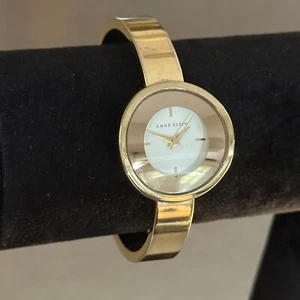 Anne Klein Women's Quartz Watch Gold Tone Analog Cuff Band 6.5 inch 30 mm - Picture 1 of 9
