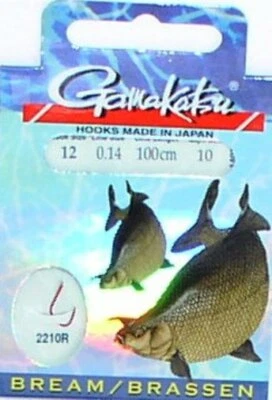 Gebundene Gamakatsu Brassen Haken Gr. 6, 8, 10, 12, 14 Vorfachhaken am 2210R