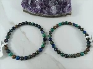 BRACCIALE CRISOCOLLA perle CONGO cristallo naturale pietra armonia gioielli bio - Foto 1 di 4