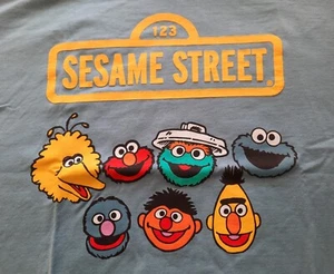 NEW Sesame Street Adult 2XL XXL T-Shirt Double Sided Bert Ernie Elmo Big Bird - Picture 1 of 6