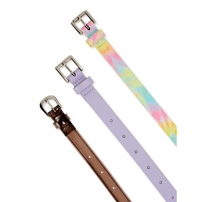 Pack de 3 cinturones No Boundaries Junior Lila, Transparente/Marrón, Tie Dye TALLA 3X 51"" Foto 1 de 3