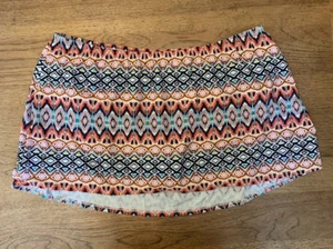 LANE BRYANT Multi Geo Print Sz 26 Slitted Mid Waist Swim Skirt Bottom NWOT - Picture 1 of 2