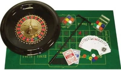 16" Roulette Game Set Casino Roulette w/ Table Cloth Poker Chips for Bar KTVGame - image 1 of 4