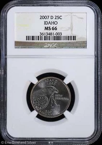 2007-D 25c Idaho ID State Quarter NGC MS 66 | Uncirculated UNC BU - Picture 1 of 4