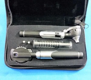 New Professional LED Fiber-Optic Mini Opthalmoscope Otoscope Diagnostic Set BLK - Picture 1 of 4