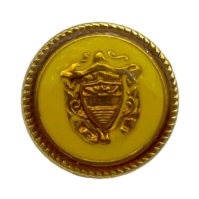 Unique Button Vintage Military Enamel Yellow Gold-Tone Shank 15.7mm - Image 1 of 2