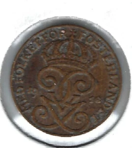 ¡Moneda de bronce Gustavo V de 1 mineral de Suecia 1916! - Imagen 1 de 2