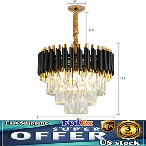 Modern LED Chandelier Lamp Luxury K9 Crystal Ceiling Light Fixture Pendant Lamp - Picture 1 of 23