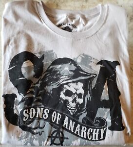NEW SONS OF ANARCHY DOUBLE SIDED REAPER ROAD GEAR T-SHIRT MEN'S SIZE MEDIUM