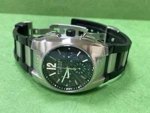 Authentic BVLGARI ERGON  EG40 S CH Automatic  Carbon Dial SS Rubber Band R7 - Picture 1 of 18