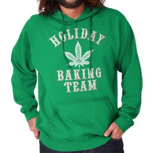 Funny Stoner Christmas Holiday Baking Team Hoodie Hooded Sweatshirt Men Women - Picture 1 of 9