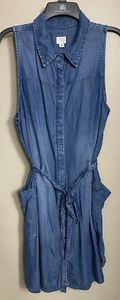 Andeawy Denim Jean Blue Dress Size Large Sleeveless - Picture 1 of 3