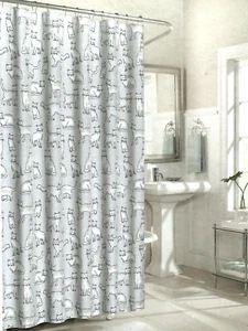 Charmont Collection Cornwall Cat Print Shower Curtain 72"x72 - Picture 1 of 3