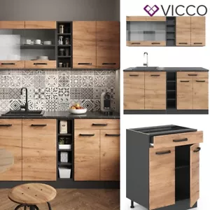 Cucina modulare blocco cucina ad incasso R-Line single 160 cm rovere Vicco - Foto 1 di 7