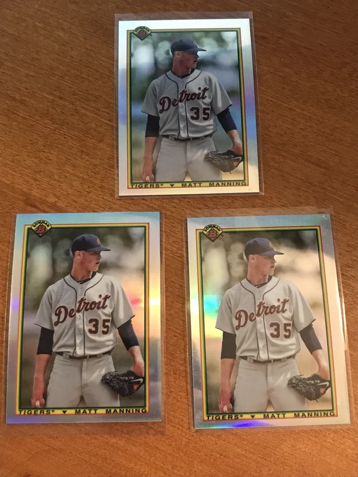 2020 Bowman Chrome Baseball '90 Bowman #90B-MM Matt Manning - Lot Of 3 - Image 1 of 4