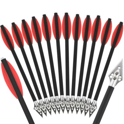 7'' Crossbow Bolts Carbon Arrow Vanes Pistol Point Tips Archery Hunting Shooting - Image 1 of 4
