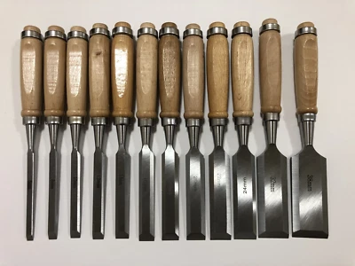 Vintage Japanese Nomi Oire Chisel Set of 12 Unused Woodworking Tools from Japan - Image 1 of 4