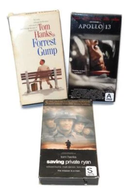 Lot (3) Tom Hanks 90s VHS Tapes: Forrest Gump, Apollo 13, Saving Private Ryan - Image 1 of 4