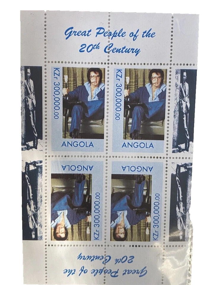 Great People of the 20th Century Angola 2000 Elvis Presley Stamps MNH Foto 1 de 1