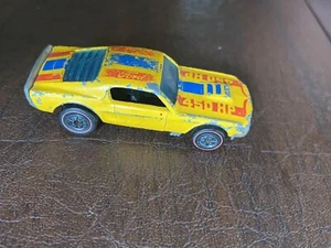Hot Wheels Redline Yellow MUSTANG STOCKER Flying Colors Alt Blue Stripe HK 1975 - Picture 1 of 16
