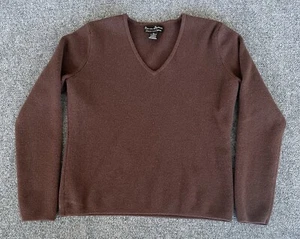 Mercer Madison Sweater Womens V-Neck Brown Merino Stretch Pullover Minimalist XL - Picture 1 of 10
